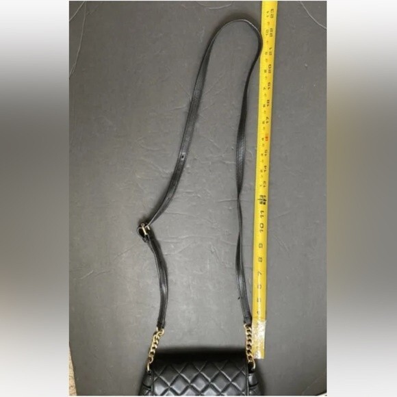 CALVIN KLEIN QUILTED FAUX LEATHER CROSS BODY PURSE SMALL BAG Black - Picture 6 of 10